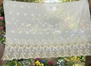 Chal de Mujer de Algodón Voile de Alta Calidad con Bordado, Encaje de Pedrería, Patrón Floral, Transpirable, Largo, para Uso Diario - Product Image 3