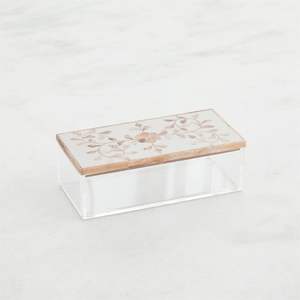 Boîte à chocolat en marbre blanc avec incrustation de nacre, boîte traditionnelle pour le ramadan, l'Aïd et les bijoux, cadeaux pour femmes, cadeaux - Product Image 2