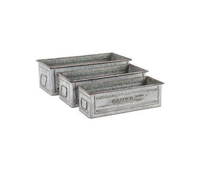 Juego de macetas de hierro galvanizado para jardín, Juego de 3 macetas redondas para plantas con mango, maceta decorativa para suelo de metal para balcón - Product Image 6