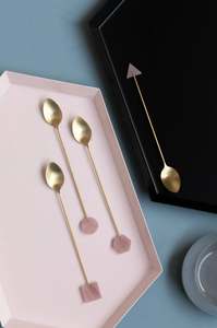 304 Customized Geometric Nordic Shape Metal Luxury Long Handle Tea <b>Coffee</b> <b>Spoon</b> in Wholesale Price - Product Image 4