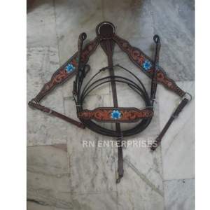 Juego de cuello de cabeza y pecho con cuentas occidentales de cuero de vaca 100% más vendidos hecho a medida y duradero - Product Image 2