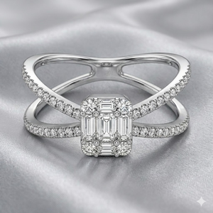 Best-selling Trendy Latest Exaggerated Shiny Bling Design Fine Jewellery 18k White Gold Natural Diamond Classic Wedding - Product Image 1