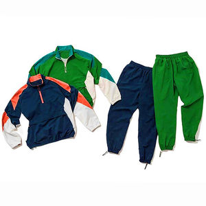 Chándal cortavientos de verano personalizado de manga larga con cremallera chaquetas cortavientos con estampado de logotipo conjunto de dos piezas de longitud completa - Product Image 5