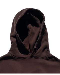 Sweat-shirt à capuche unisexe en molleton épais marron café, coupe oversize, style streetwear, avec poche kangourou, en coton uni, personnalisable OEM - Product Image 5