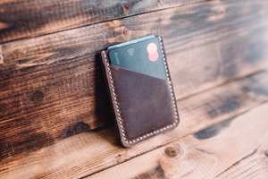 Estuche para tarjetas de cuero genuino con logotipo personalizado clásico, billetera delgada, tarjetero de identificación bancaria de negocios para mujer, 2017 - Product Image 4