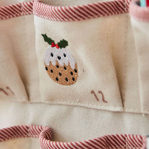 Cuenta regresiva personalizada bordado colgante de pared hecho a mano lienzo reutilizable Feliz Navidad Calendario de <span class=keywords><strong>Adviento</strong></span> con techo - Product Image 2