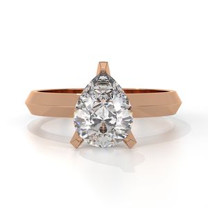 Anillo de compromiso de oro con forma de pera de 1CT, joyería de oro sólido de diamante cultivado en laboratorio HPHT CVD clásico para mujeres para fiestas, certificado IGI - Product Image 1