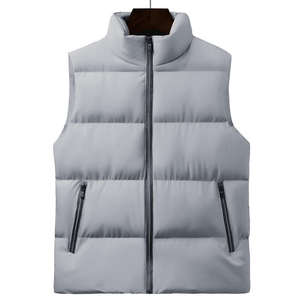 Veste matelassée légère en toile à col montant coupe-vent pour homme, vente en gros ODM personnalisée, veste d'hiver chaude - Product Image 2