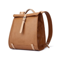 Sac à dos pour ordinateur portable en cuir véritable marron foncé, grande capacité, voyage en plein air, unisexe, résistant à l'eau, style japonais