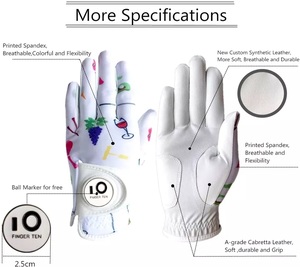 Guantes de Golf suaves para mujer, manoplas femeninas con sublimación - Product Image 6