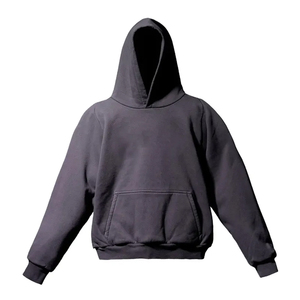 Men's High Quality Cotton French Terry Oversize Hoodie <b>Thick</b> <b>Fleece</b> Drop Shoulder Plain Dyed Customizable Design for Winter Use - Product Image 3