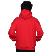 2025 haute qualité en gros unisexe coton/Polyester polaire solide couleur rouge pull à capuche Logo personnalisé noir hommes à capuche