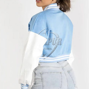Chaqueta Varsity para Hombre, Diseño Elegante 2024, Ropa Casual, Logotipo Personalizado, Cuello Alto, 100% Algodón Transpirable, Invierno - Product Image 3