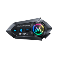 Y12 Pro moto groupe interphone casque lumière ambiante double puce BT 5.4 mélange de marque croisée partage de musique IPX6 ABS matériel 1