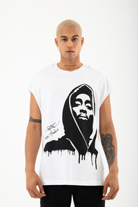 เสื้อยืดแขนกุดทรงโอเวอร์ไซส์ ผ้าคอตตอนออร์แกนิค 100% แบบถัก สกรีนลายตามสั่ง ปี 2023 สำหรับผู้ชาย สไตล์ลำลอง สตรีทแวร์ คุณภาพสูง - Product Image 4