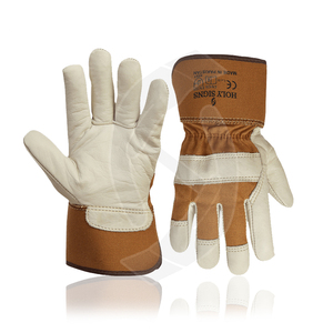 Gants de travail de gréeur canadiens avec logo personnalisé en cuir de chèvre et de mouton à usage extérieur Construction Labour Industrial Safety Anti-Impact - Product Image 1