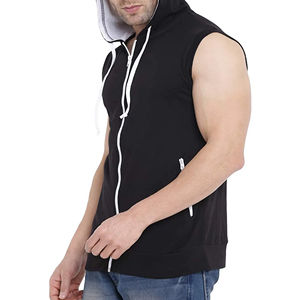 Haute qualité 100% coton hiver sans manches épais polaire respirant pull à capuche avec des Options personnalisées pour les hommes - Product Image 5