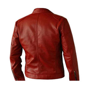 2025 <b>Men's</b> Casual Cow Skin PU Leather <b>Jacket</b> with Stand Collar Zip-up <b>Long</b> Sleeves High Quality Winter OEM <b>jacket</b> for <b>men</b> - Product Image 6