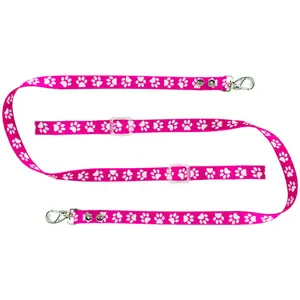 Dog Accessories Pet Strong Dog Leash In Silk For Groomers - Pink Paws Pattern Recommended For Grooming Table Reinforced Silk