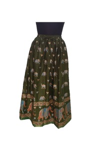 Jupes longues en rayonne à imprimé floral, design simple et élégant, taille élastique, vêtements décontractés pour femmes et filles - Product Image 5