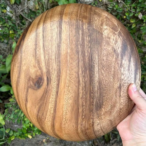 Assiette et vaisselle en bois fruits pour fête de mariage avec vaisselle taille différente et couleur bois naturel - Product Image 1