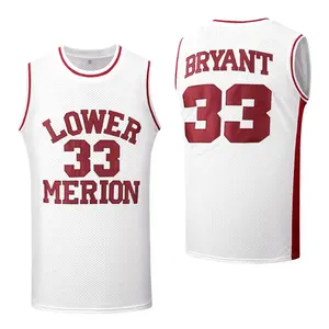 Edición de la Escuela Secundaria Kobe University 33 #   Camiseta de Baloncesto Bordada Roja y Blanca, Uniformes de Baloncesto Retro, Ropa Deportiva - Product Image 1