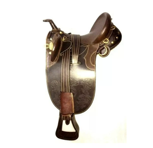 Ensemble de selle de trail western synthétique pour barrel racing, avec têtière, collier de poitrail, rênes et selle, siège rembourré sécurisé, prix de gros - Product Image 1