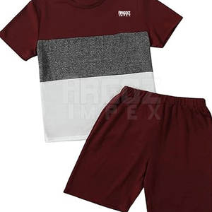 Conjunto de camiseta y pantalones cortos de verano de poliéster/algodón para hombre, transpirable, de secado rápido, de alta calidad, a la venta en línea - Product Image 2