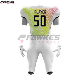 El equipo deportivo usa un uniforme de fútbol americano de diseño personalizado de alta calidad, uniforme de fútbol americano hecho en poliéster - Product Image 6