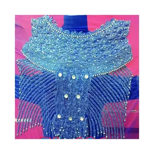 Женская Роскошная блузка с бисером лучшего качества, африканская блузка из Индии, экспорт