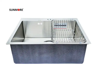 Sunmore อ่างล้างจานสแตนเลสขัดเงาแบบชามเดียวทรงสี่เหลี่ยมผืนผ้าสำหรับผัก - Product Image 5