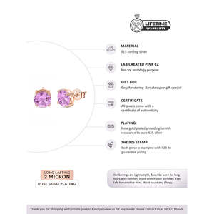 Trendy 2 Carat Rose Gold Pink Daily Wear <b>Stud</b> Earrings for Women Featuring Zircon Pearl Diamond Copper Gold for Weddings Parties - Product Image 2