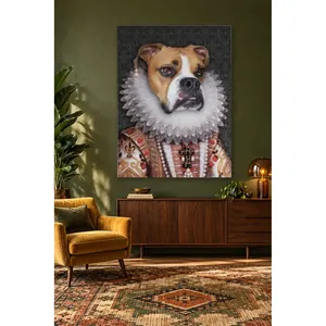 Impression sur toile Fida Queen Boxer avec col en dentelle - Product Image 4
