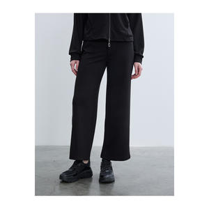 Pantalon large en VISCOSSE respirante avec taille haute plissée - Product Image 3