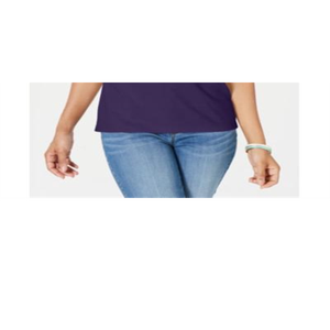 เสื้อกล้ามคอเต่าสีม่วงสำหรับผู้หญิง ยี่ห้อ Karen Scott ไซส์เล็ก แบบพื้นฐาน สวมใส่สบาย ระบายอากาศได้ดี ผลิตจากผ้าเรยอนและผ้าซาติน รับสกรีนโลโก้ - Product Image 3