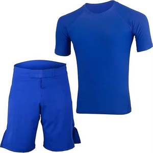 Ensemble short et rashguard haute performance pour hommes, BJJ MMA Grappling Training, extensible, léger, compression, séchage rapide, respirant - Product Image 1