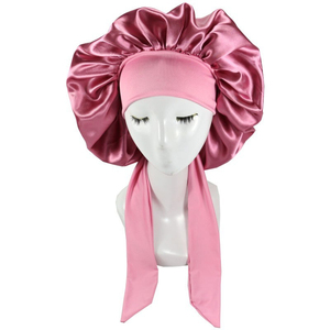 Custom Luxury logo Long Large Braid Hair <b>Women</b> <b>Head</b> Sleeping Stain Bonnets and Satin Silk Hair Wraps With Tie and <b>Scarf</b> - Product Image 5