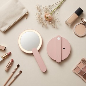 Espejo de <span class=keywords><strong>Maquillaje</strong></span> Compacto de Mano con Luz LED, Giratorio, Iluminado, de Alta Calidad, Suministro de Fábrica - Product Image 1