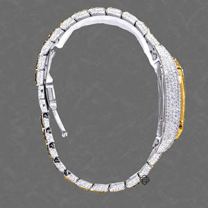 Reloj de moda de lujo Mossianite con movimiento de cuarzo suizo Banda de acero inoxidable Fusión perfecta Artesanía Sparkle - Product Image 2