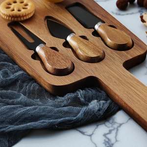 Planche à découper en bois de haute qualité, adaptée aux aliments, ensemble de planches à fromage, forme rectangulaire, facile à nettoyer, durable, accessoires de cuisine AZ - Product Image 2