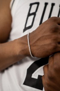 <b>Mens</b> 925 silver moissanite tennis bracelet round cut classic luxury engagement style jewellery slim bracelet gift - Product Image 4