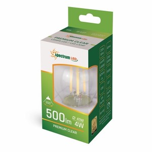 Bombilla LED Esférica de Cristal Transparente E27 4W 2700K 500Lm (Spectrum WOJ+14072) - Product Image 1