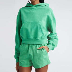 Nueva gran oferta, Top corto moderno para mujer, sudaderas con capucha, ropa diaria elástica de alta calidad, ropa de actuación de baile de ocio - Product Image 2