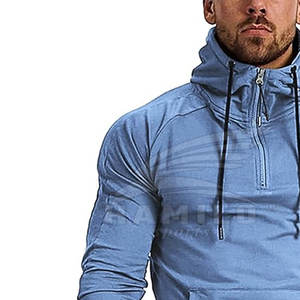 Fabricación de Pakistán, sudaderas deportivas de Color sólido para hombres, logotipo impreso personalizado, sudaderas deportivas para hombres, sudaderas básicas de algodón mezclado - Product Image 5