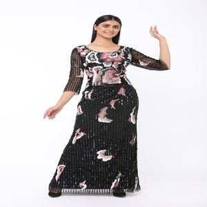 Vestido de Noche de Alta Calidad con Adornos Hechos a Mano |   Vestido con Lentejuelas Brillantes y Cuentas para Bodas en la Playa, Eventos en Resorts y Exportación - Product Image 3