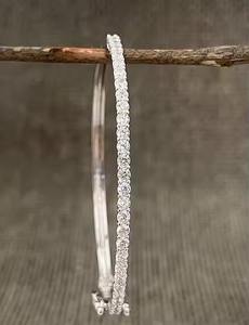 Pulsera de diamantes, brazalete de diamantes simulados, joyería para mamá, brazalete apilable, brazalete CZ, joyería de boda - Product Image 3