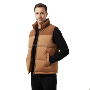 เสื้อกั๊กพัฟเฟอร์ผู้ชายแบบกลับด้านได้ ป้องกันลม ไม่มีแขน เสื้อคลุมฤดูหนาว ระบายอากาศได้ดี ซิป OEM สั่งทำได้จำนวนมาก - Product Image 2