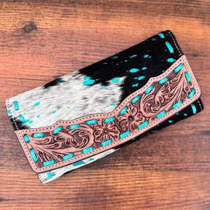 New Design Hand Tooled Carving Leather Wallet Clutch <b>Phone</b> Case Card Stylish Cowhide Wallet Multi Uses Western Leather Wallets - Product Image 2