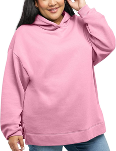 Sweat à capuche polaire grande taille rose de haute qualité pour femmes avec poche kangourou Style Vintage personnalisé pour la saison d'hiver prix de gros - Product Image 3