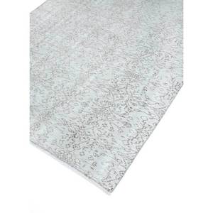 Tapis Vintage en Laine Ivoire Noué à la Main Pae-642 pour Salon, Entrée, Couloir, Chambre d'Adolescent - Motif Puzzle Rectangulaire à Médaillon - Product Image 2